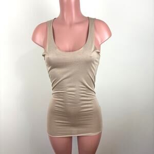 Atos Lombardini NEW Beige Tan Long Tank Top IT 44/ US Small Modal neutrals